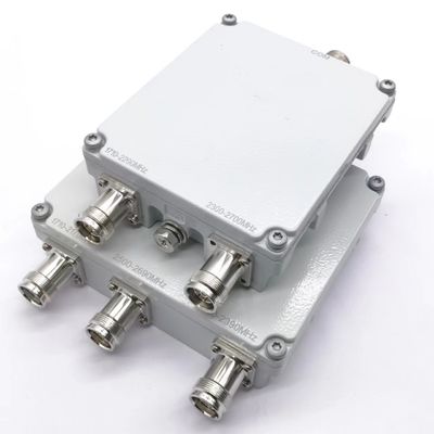 Combinador de PIM bajo de tres bandas 600-2170 2500-2690 3400-4000MHz 4.3-10-F DIN-F para equipos