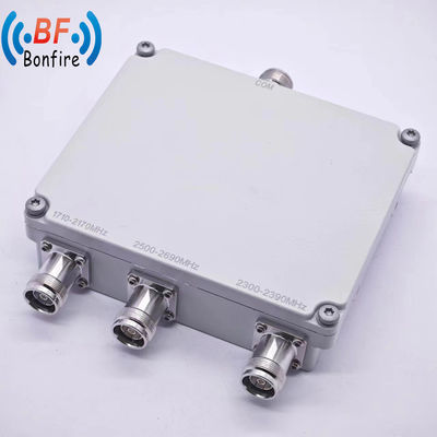1710-2170MHz 2300-2690MHz RF Diplexor de Pim bajo con N conector femenino Combinador de 4 vías
