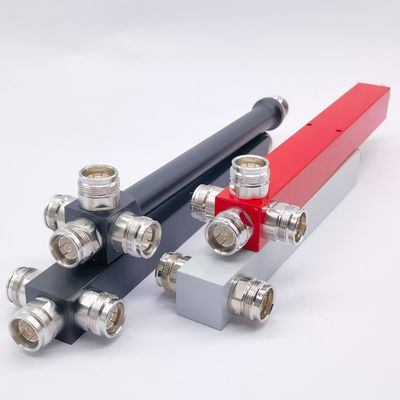 4 Way Low Pim Reactive High Power Splitter 698-3800MHz 4.3-10 F Gris/rojo/negro/personalizado
