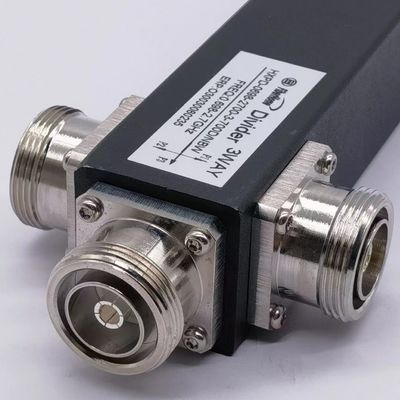 Ultra banda ancha negra 2/3/4 Way Pim bajo Reactivo Splitter de alta potencia 698-4200MHz DIN F
