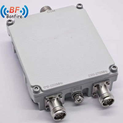 2300-2400 2500-2700MHz Pim bajo -150dbc RF Triplexer con conector N/4.3-10 y interfaz DIN-F