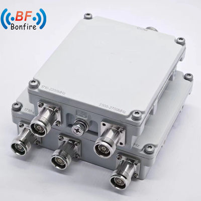 2300-2400 2500-2700MHz Pim bajo -150dbc RF Triplexer con conector N/4.3-10 y interfaz DIN-F