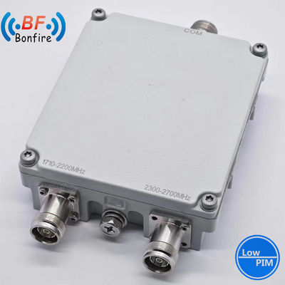 4.3-10f DIN-F IP67 Pim bajo -150dbc Triplexer RF Duplexer Combinador de banda doble para aplicaciones