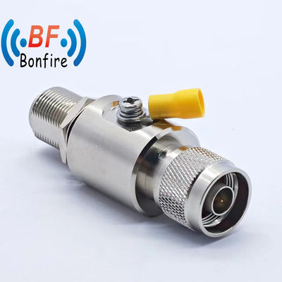 N-F a 4.3-10-F Protector contra las corrientes de rayos RF gris N a SMA Rpsma Conector de cable de doble enchufe Arrester de corrientes de 698-3800MHz