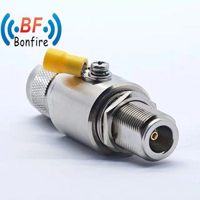 N-F a 4.3-10-F Protector contra las corrientes de rayos RF gris N a SMA Rpsma Conector de cable de doble enchufe Arrester de corrientes de 698-3800MHz