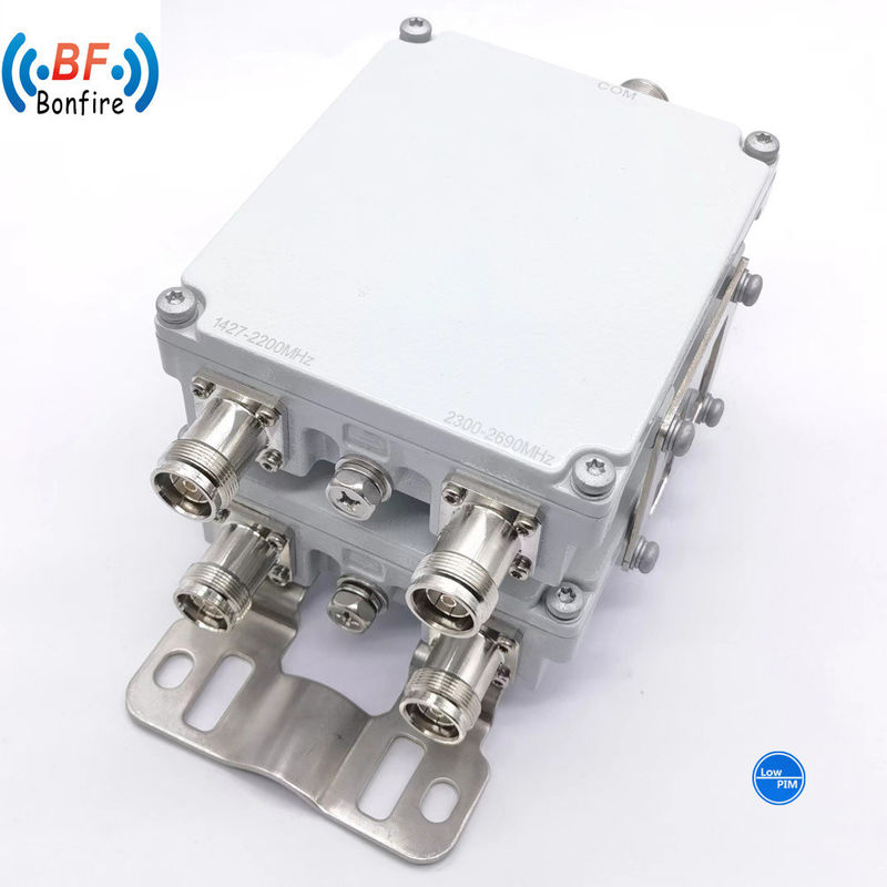 Combinador doble 698-960/1920-2170 MHz N-Femenino 4.3-10 Femenino Combinador diplexador Rojo 2.610kg
