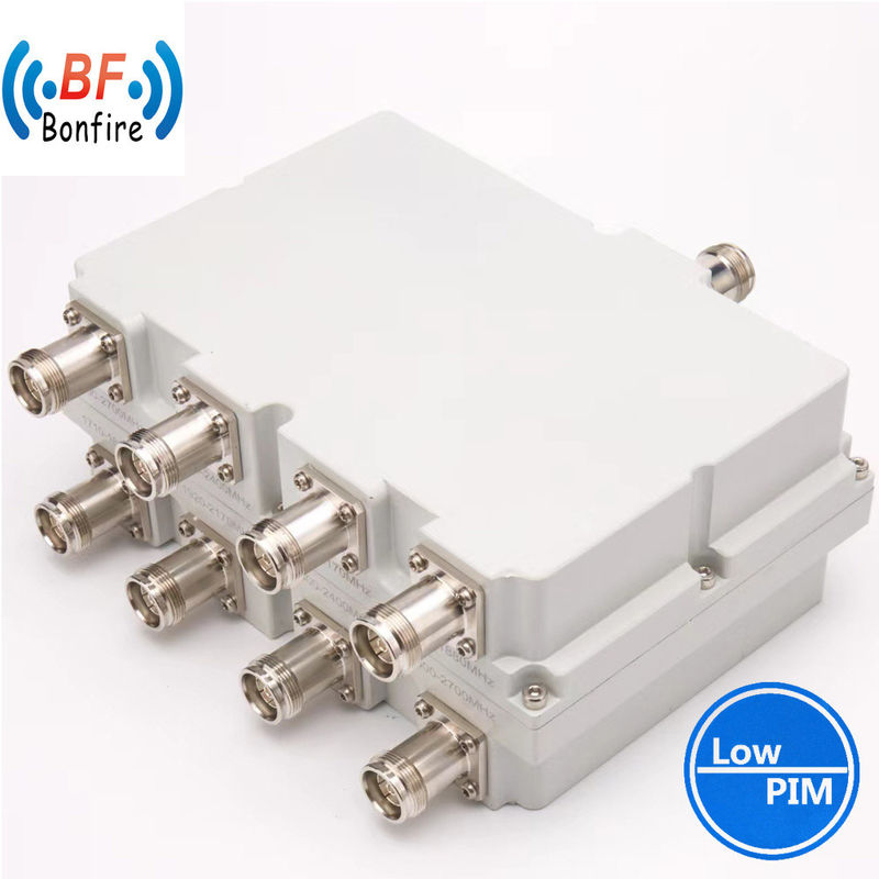 Combinador de banda cuadrilateral de 4 vías personalizado 1710-2700MHz RF Low Pim Quadplexer con N Female