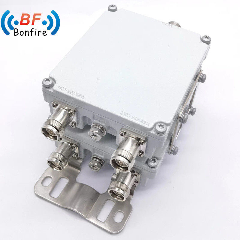 Dos bandas de 1710-2170MHz 2300-2690MHz DIN femenino Twin-Duplexer para la entrega general del proyecto