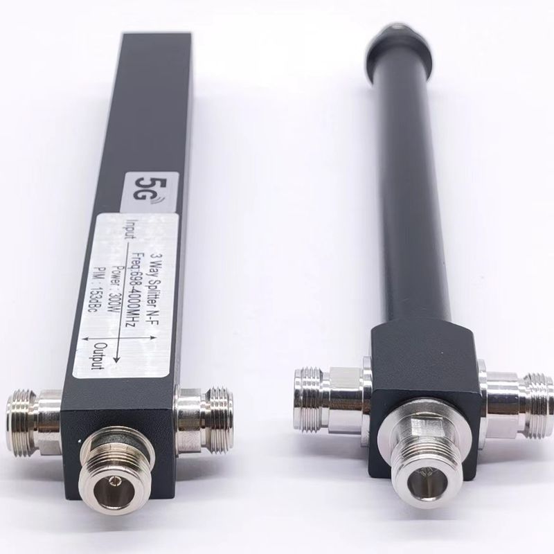 698-4200MHz N-F 3 Way Low Pim Cavity High Power Splitter en color gris personalizado