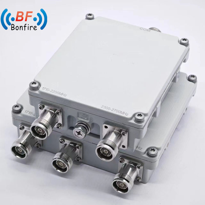 4.3-10f DIN-F N-F Combinador de tríplexadores diflexores RF directos para partes de telecomunicaciones IP65 de interior y exterior