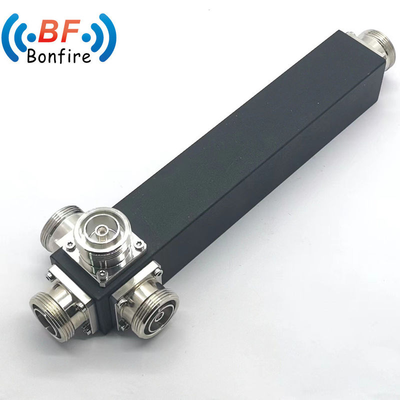 350-3800MHz Divididor de potencia de dos vías con interfaz DIN-F y conector femenino gris 4.3/10