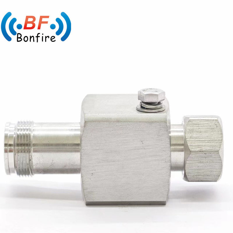 Conector coaxial de RF gris 698-3800MHz para bloqueo de sobretensiones N SMA Protector contra rayos