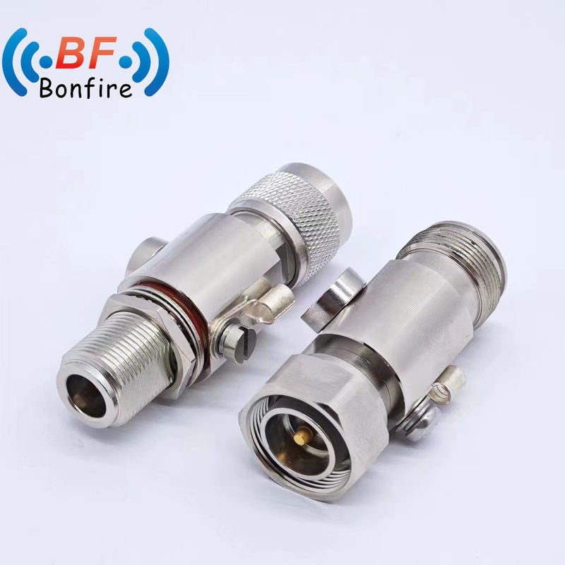 4.3-10-F a N-F Protector de sobretensiones coaxial 698-3800MHz Negro para el arrestor de rayos de CCTV